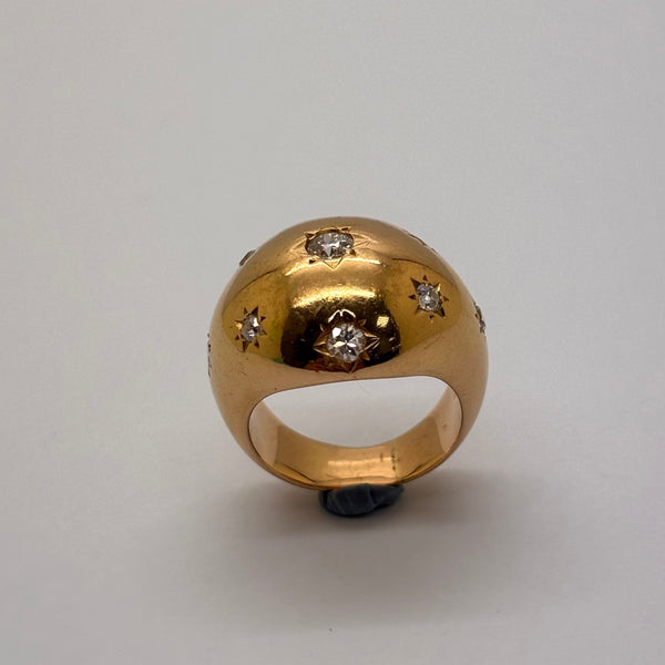 Chevalière en or 18K avec diamants Taille-53