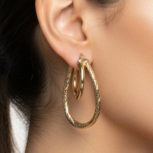 Boucles d'oreilles créoles en or jaune 18k - 1.96 G