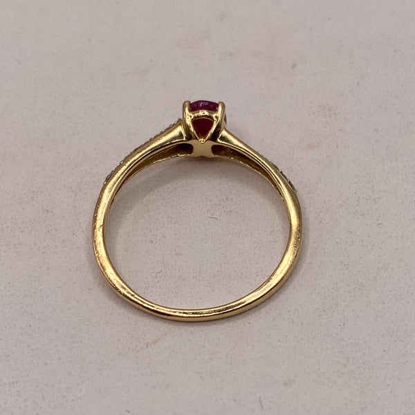 Bague Or Rubis Jaune 18K - Taille 51