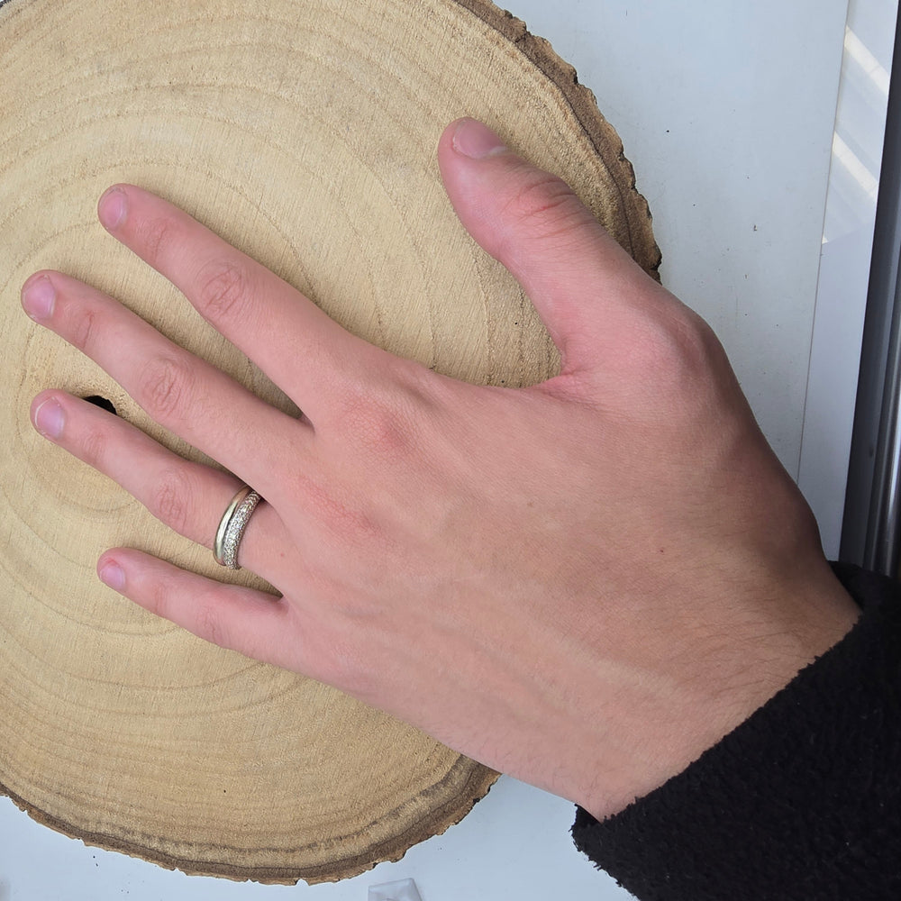 Bague Demi Tour Or Blanc 18 Carats Sans Pierres - 3.35 Grs