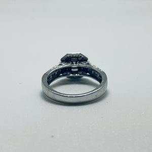 Bague Solitaire Or Gris 18K avec Diamants 4.95 Grs - Taille 55