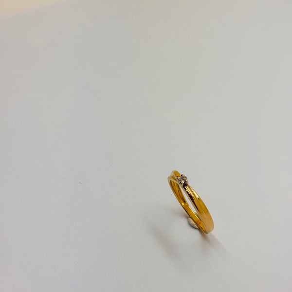 Solitaire Diamant en Or Jaune 18 Carats - T 56