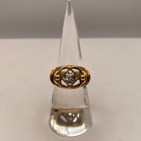 Bague Or Jaune et Platine 18 Carats - Taille 52/53