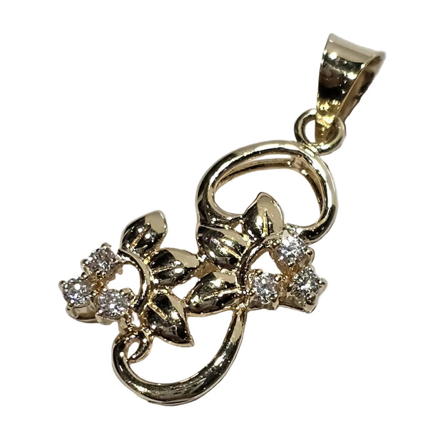 Superbe Pendentif Or Jaune 18K avec Oxyde de Zirconium