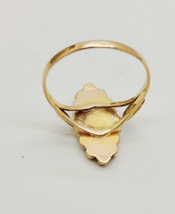 Bague Ancienne Marquise Or Jaune 18 K - Taille 53 - 2.51 G