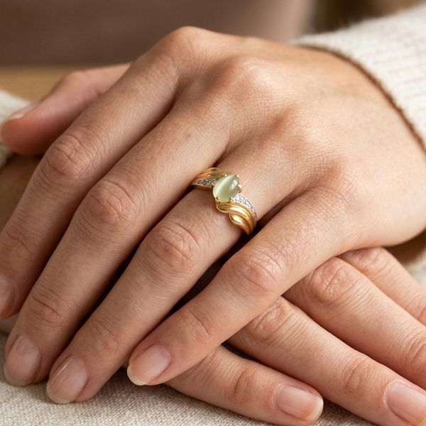 Bague Solitaire Or Jaune 18K Oxyde de Zirconium - 2.66 G