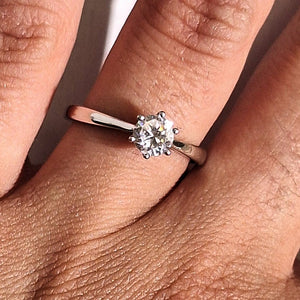 Solitaire en or blanc 18K Taille-54