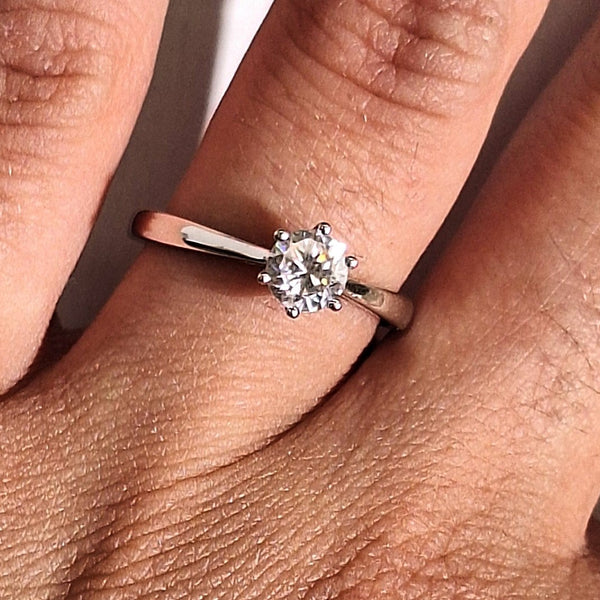 Solitaire en or blanc 18K Taille-54