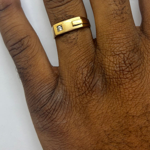 Bague chevalière en Or Jaune 18K