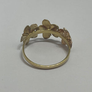 Bague Or Jaune Demi Tour Fleur 18 Carats - Taille 51.5 1.65 Grs