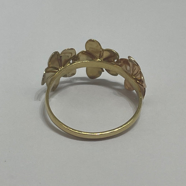 Bague Or Jaune Demi Tour Fleur 18 Carats - Taille 51.5 1.65 Grs