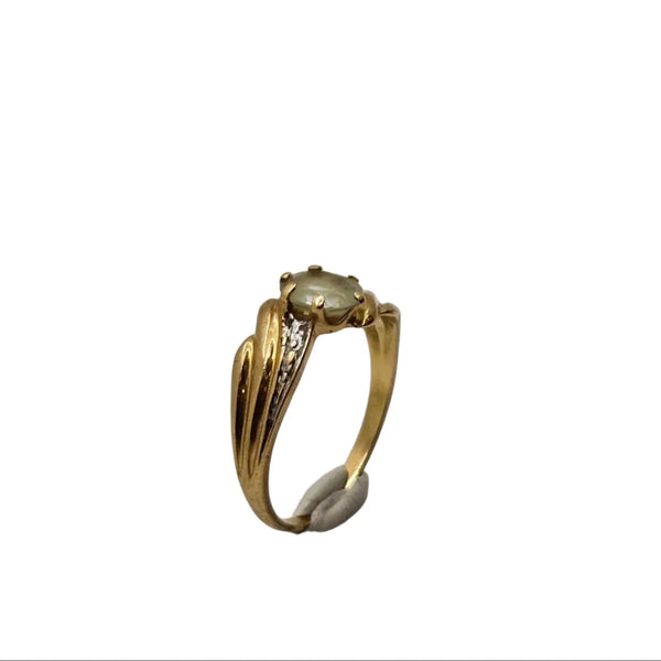 Bague Solitaire Or Jaune 18K Oxyde de Zirconium - 2.66 G