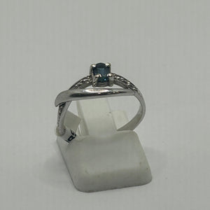 Bague Solitaire Or Blanc 18K Taille-50