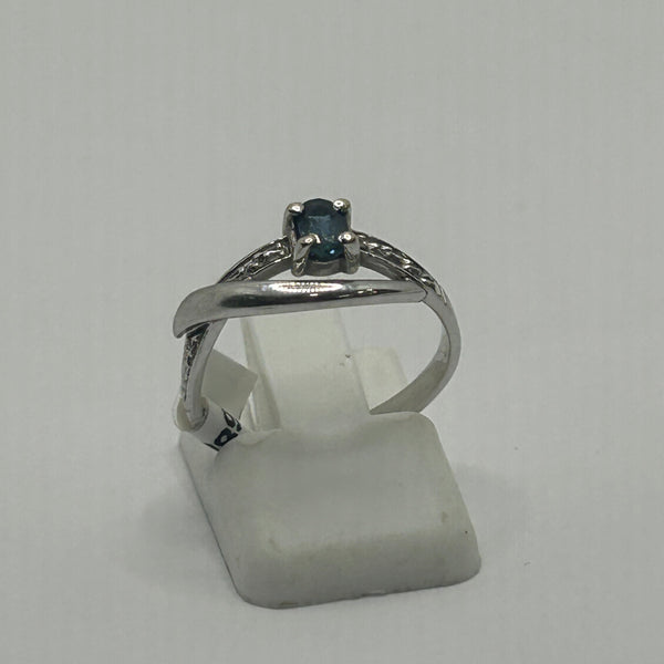 Bague Solitaire Or Blanc 18K Taille-50