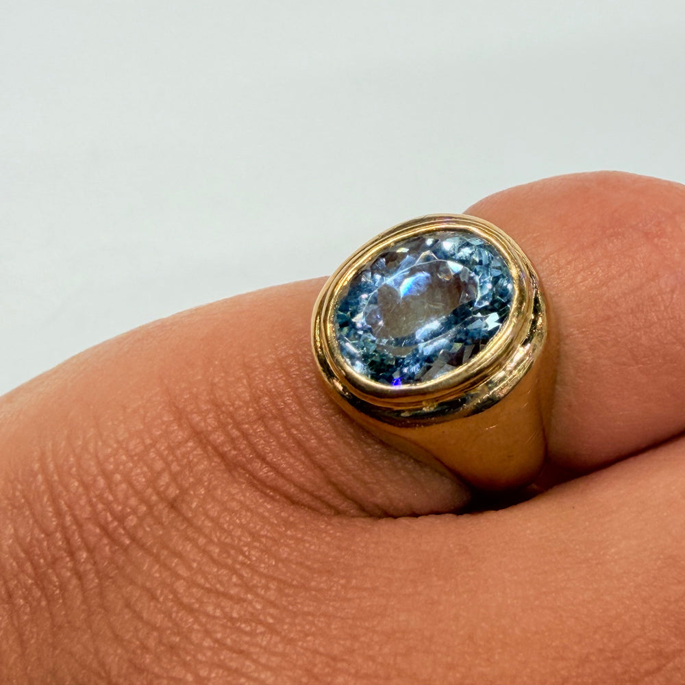 Bague Chevalière en Or jaune 18k - 6.89 G - Taille : 44