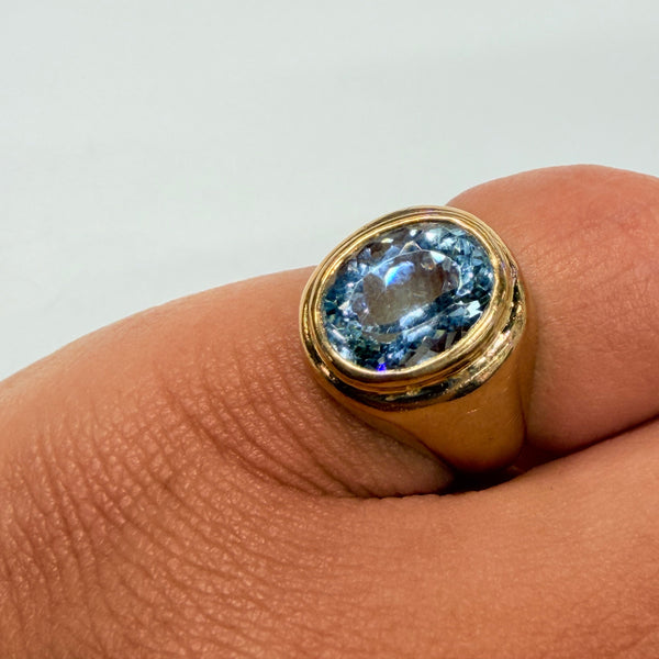 Bague Chevalière en Or jaune 18k - 6.89 G - Taille : 44