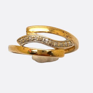 Bague en Or Jaune et Blanc 18K - Taille 51.5 - 1.31g