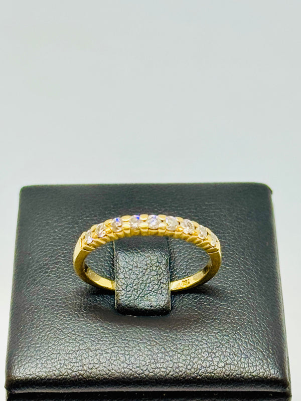 Bague Demi Tour en Or Jaune 18K et Diamants