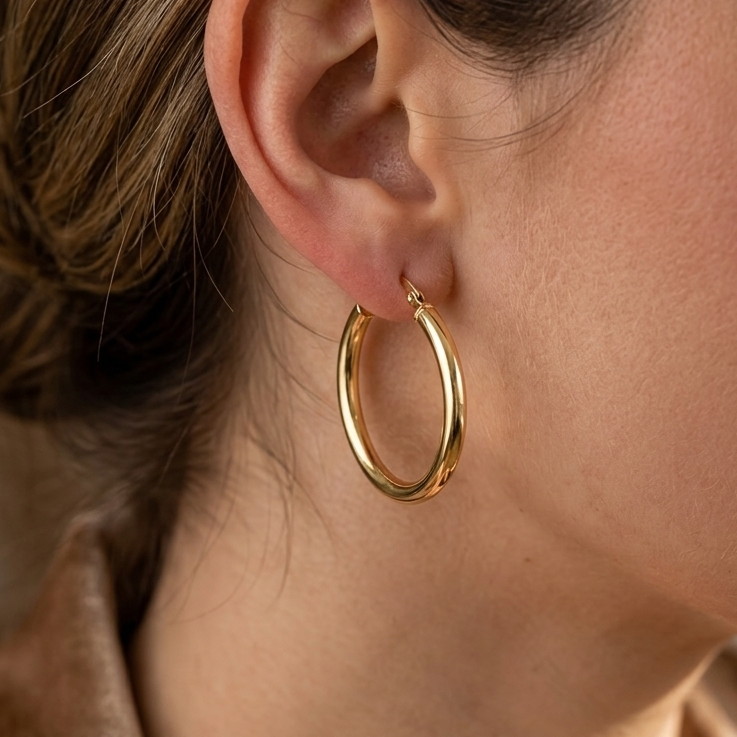 Boucles d'Oreilles en Or Jaune 18K - 1.65G