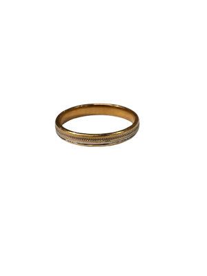 Bague Alliance en Or Jaune et Blanc 18K Taille-54
