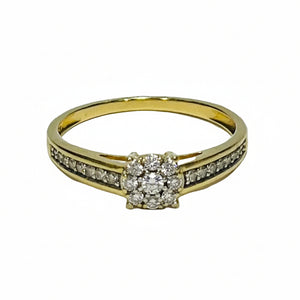 Bague Sertie de 25 Diamants en Or Jaune 18K