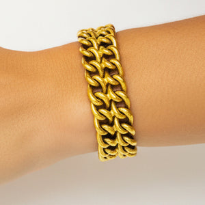 Bracelet maille américaine en or jaune 18K - 19.5cm - 19.94gr