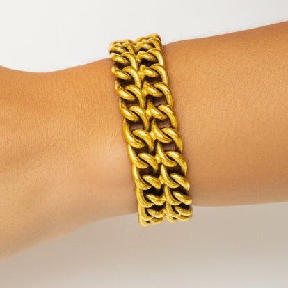 Bracelet maille américaine en or jaune 18K - 19.5cm - 19.94gr
