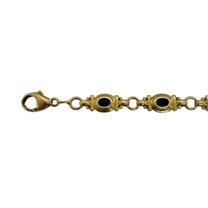 Bracelet Fantaisie en Or Jaune avec Saphirs - 18 Cm