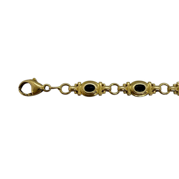 Bracelet Fantaisie en Or Jaune avec Saphirs - 18 Cm