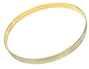 Bracelet Jonc en Or Jaune et Blanc 18K - 11.24G