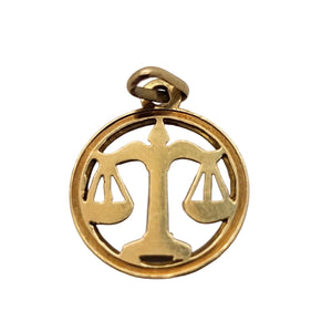 Pendentif Balance Or Jaune 18k Zodiaque Médaille - 0.99gr