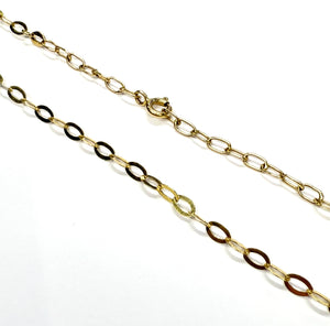Chaîne en Or Jaune 18K Maille Forçat Plate
