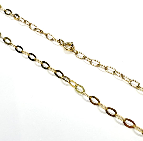 Chaîne en Or Jaune 18K Maille Forçat Plate