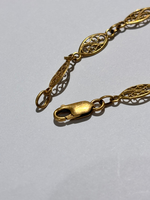 Bracelet Maillon Jaseron Or Jaune 18K Tête d'Aigle