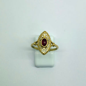 Bague Marquise en Or Jaune 18 Carats