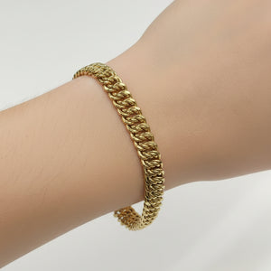 Bracelet en Or Jaune 18k à Maille Américaine