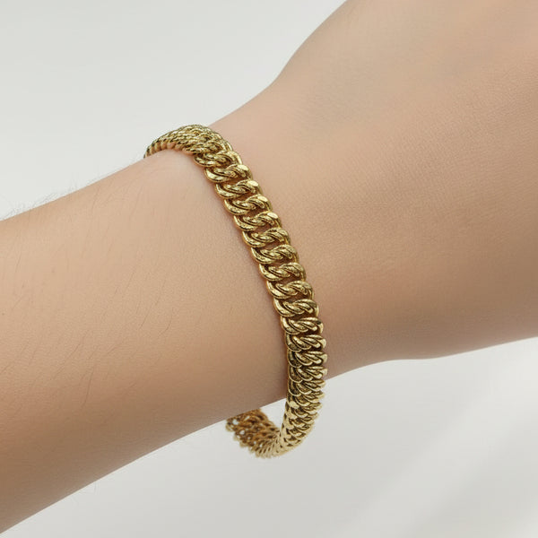 Bracelet en Or Jaune 18k à Maille Américaine
