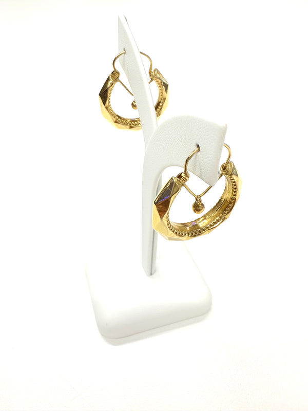 Créoles d'Oreilles en Or Jaune 18k - 3 Grs