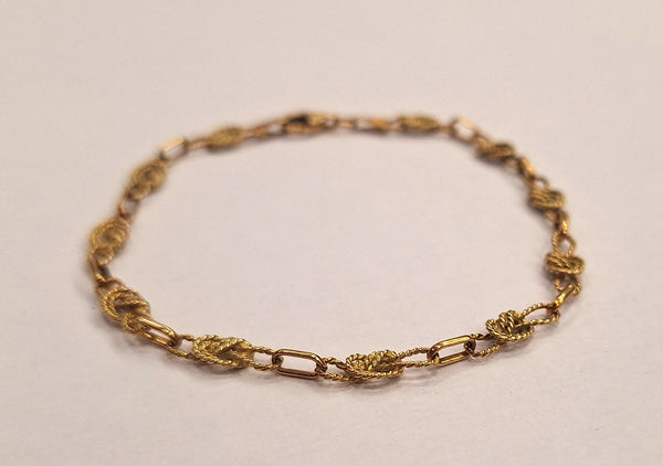 Bracelet Maillon Or Jaune 18K Nœuds Marins