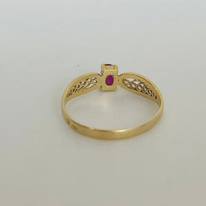 Bague solitaire en or jaune 18K Taille-53 1.40 Grs