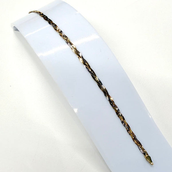 Bracelet tressé en Or triple  18K - 2.17g