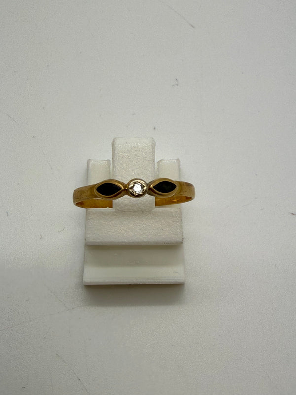 Bague en Or Jaune 18 K - Taille 51 - 1 G