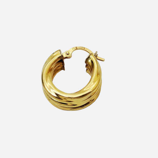 Boucles d'oreilles créoles en or jaune 18k -  3.35 G