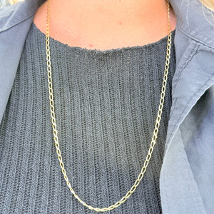 Collier Longue Chaîne en Or Jaune 18K – Maille Cheval