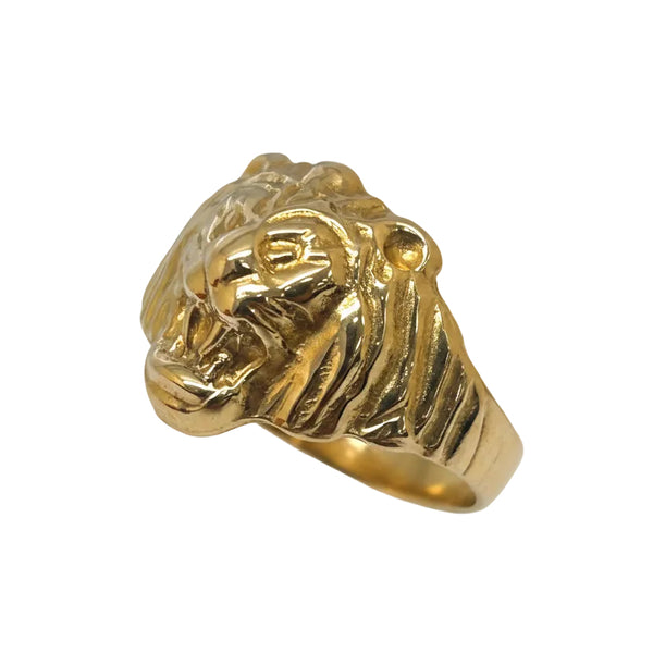 Chevalière en or 750/1000 avec lion en relief