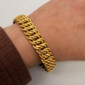 Bracelet Gourmette en Or Jaune 18K - 28.56g