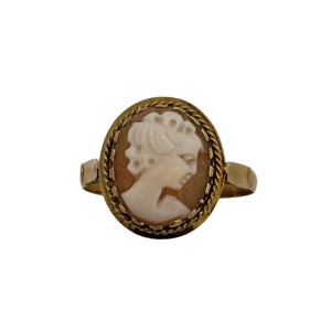 Bague Camée Or Jaune 15k - 2.28 G - Taille 55