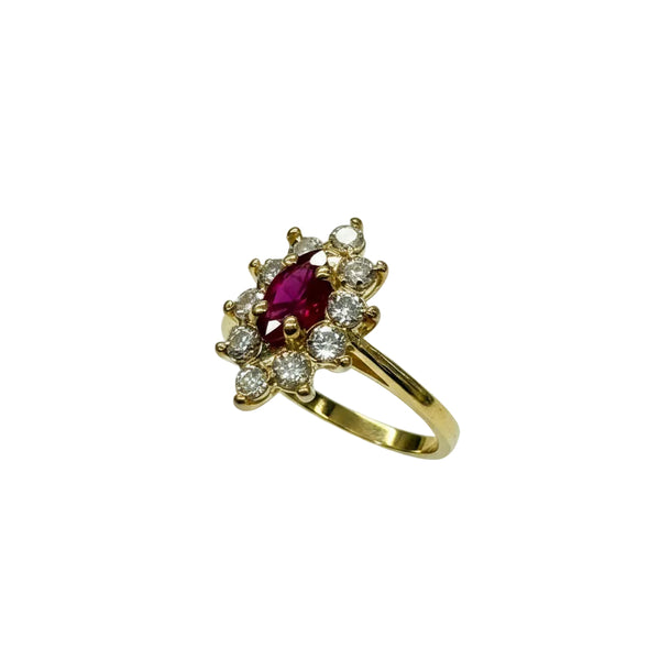 Bague Marguerite en Or Jaune 18k - 1.87 G - Taille : 46