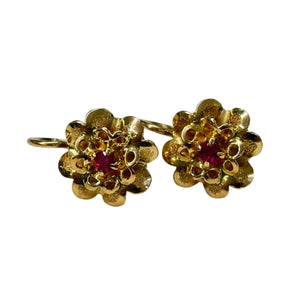 Boucles d'Oreilles Dormeuses avec Tourmaline en Or Jaune 18K