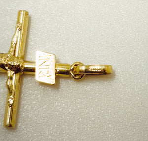 Pendentif Croix Or Jaune 18k avec Poinçon